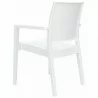 Ibiza Resin Wickerlook Dining Arm Chair White - Back Angled - Ibiza Resin Wickerlook Dining Arm Chair White - Back Angled