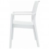 Ibiza Resin Wickerlook Dining Arm Chair White - Side