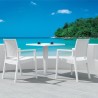 Ibiza Resin Wickerlook Dining Arm Chair White