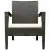 Miami Resin Club Chair - Set of 2 - Brown - Front - Miami Resin Club Chair - Set of 2 - Brown - Front