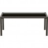 Miami Resin Wickerlook Rectangle Dining Table Brown 71 inch - Front