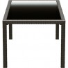 Miami Resin Wickerlook Rectangle Dining Table Brown 71 inch - Side