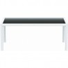 Miami Resin Wickerlook Rectangle Dining Table White 71 inch - Front
