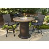 Outdoor Greatroom Company 48" Colonial Pub Crystal Fire Pit Table with Mocha Top - Lifestyle