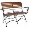 French Café Bistro 2-Seat Folding Bench with Arms