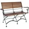 French Café Bistro 2-Seat Folding Bench with Arms - French Café Bistro 2-Seat Folding Bench with Arms