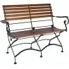 French Café Bistro 2-Seat Folding Bench with Arms - French Café Bistro 2-Seat Folding Bench with Arms