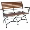 French Café Bistro 2-Seat Folding Bench with Arms - French Café Bistro 2-Seat Folding Bench with Arms