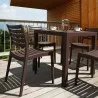 Ares Resin Square Dining Set with 4 chairs Black - Ares Resin Square Dining Set with 4 chairs Black