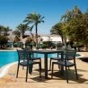 Ares Resin Square Dining Set with 4 chairs Black - Ares Resin Square Dining Set with 4 chairs Black
