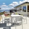 Ares Resin Square Dining Set with 4 chairs White - Ares Resin Square Dining Set with 4 chairs White