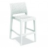 Jamaica Resin Wickerlook Barstool Chair - Front - White - Angled