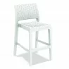 Jamaica Resin Wickerlook Barstool Chair - Front - White - Angled - Jamaica Resin Wickerlook Barstool Chair - Front - White - Angled