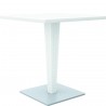 Riva Werzalit Top Square Dining Table White 27.5 inch - Angled View