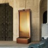 Gardenfall Bronze Mirror and Dark Copper Floor Fountain - Angled