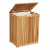 Oceanstar Spa-Style Bamboo Laundry Hamper - Lid Opened