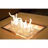 Outdoor Greatroom Company Rectangular Crystal Fire Burner - Lit