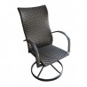 Outdoor Greatroom Company Leather Swivel Dining Rocker - Front Side Angle