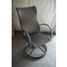 Outdoor Greatroom Company Leather Swivel Dining Rocker - Front Side View