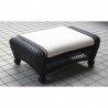 Outdoor Greatroom Company Double Ottoman w/1 pc. Cushion in Ivory - Front Side Angle