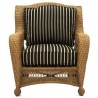 Outdoor Greatroom Company Kate's Collection All-Weather Wicker Stackable Chair w ith Harwood Onyx Cushions - Front Angle