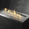 Outdoor Greatroom Company Key Largo Linear Burner Design Fire Pi - Lit Closeup Angle