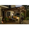 LODGE II - 14' x 14' Douglas Fir Lodge Structure in Mocha Finish Lifestyle 11 with Optional Metal Roof