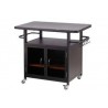 Outdoor Greatroom Company Bistro 36" Cabinet w/ British Granite Top & Black Glass Doors - Front Side Angle