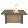 Outdoor Greatroom Company San Juan - Fire Pit Table - Crystal Fire Round Burner - Lit