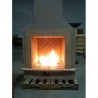 Outdoor Greatroom Company San Juan Gas Fireplace Surround in Mocha Finish with Crystal Fire Burner - Lifestyle