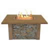 Outdoor Greatroom Company Sierra Fire Pit Table with CF-1224 Burner - Lit