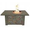 Outdoor Greatroom Company Sierra Fire Pit with Ledgestone and Supercast Top and CF-20-L - Lit