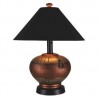Patio Concepts Phoenix Table Lamp in Copper Base with Black Canvas Sunbrella Fabric Lamp Shade - Front