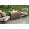 Outdoor Greatroom Company Providence Crystal Fire Pit Table with Marbelized Noche Top and Mocha Metal Base - Lifestyle