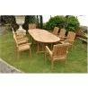 Anderson Teak Sahara 9-Piece Stackable Armchair and Oval Double Extension Outdoor Dining Set with Quick Ship Cushions 1 - Anderson Teak Sahara 9-Piece Stackable Armchair and Oval Double Extension Outdoor Dining Set with Quick Ship Cushions 1