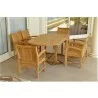 Anderson Teak Sahara 7-Piece Dining Armchair and Bahama Oval 87" Ext. Outdoor Dining Set 1 - Anderson Teak Sahara 7-Piece Dining Armchair and Bahama Oval 87" Ext. Outdoor Dining Set 1
