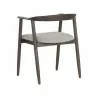 Sunpan Jeremy Dining Armchair in Dark Brown-Belfast Heather Grey - Back Side Angle - Sunpan Jeremy Dining Armchair in Dark Brown-Belfast Heather Grey - Back Side Angle