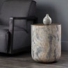 Sunpan Diaz End Table in Marble-Look Antique Brass - Lifestyle
