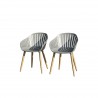 Amazonia 2-Piece Chairs Set | Teak Finish - White BG