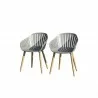 Amazonia 2-Piece Chairs Set | Teak Finish - White BG - Amazonia 2-Piece Chairs Set | Teak Finish - White BG
