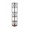 Crawford and Burke York Wood and Metal 66" Corner Shelf, Front Angle