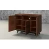Furnitech Tango 47" Mid - Century Modern Media Storage Dresser - Front Side Opened Angle - Furnitech Tango 47" Mid - Century Modern Media Storage Dresser - Front Side Opened Angle