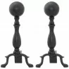 Mr. Bar-B-Q UniFlame® Black Wrought Iron Ball Andirons - Mr. Bar-B-Q UniFlame® Black Wrought Iron Ball Andirons