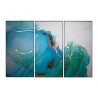 Sunpan Blue Lagoon (set of 3) - 30" x 60" - Charcoal Floater Frame - Front Angle