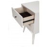 Alpine Furniture Flynn Mid Century Modern 2 Drawer Nightstand, White - Top Opened Angle