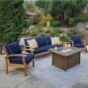 Tortuga Outdoor 5pc Teak Loveseat and Fire Table Set