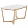 Sunpan Kali Dining Table 70.5" in Pale Honey - White Marble - Front Side Angle