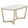 Sunpan Kali Dining Table 70.5" in Pale Honey - White Marble - Front Side Angle - Sunpan Kali Dining Table 70.5" in Pale Honey - White Marble - Front Side Angle