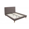 Alpine Furniture Britney Full / Queen Size Upholstered Platform Bed, Dark Grey - Front Side Angle