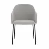 Sunpan Hensley Dining Armchair in Mina Warm Grey - Front Angle - Sunpan Hensley Dining Armchair in Mina Warm Grey - Front Angle